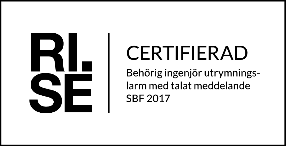RISE_CERTIFIERAD_Behörig ingenjör utrymningslarm talat meddelande_H_white