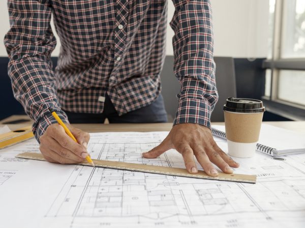 Blueprint of new building